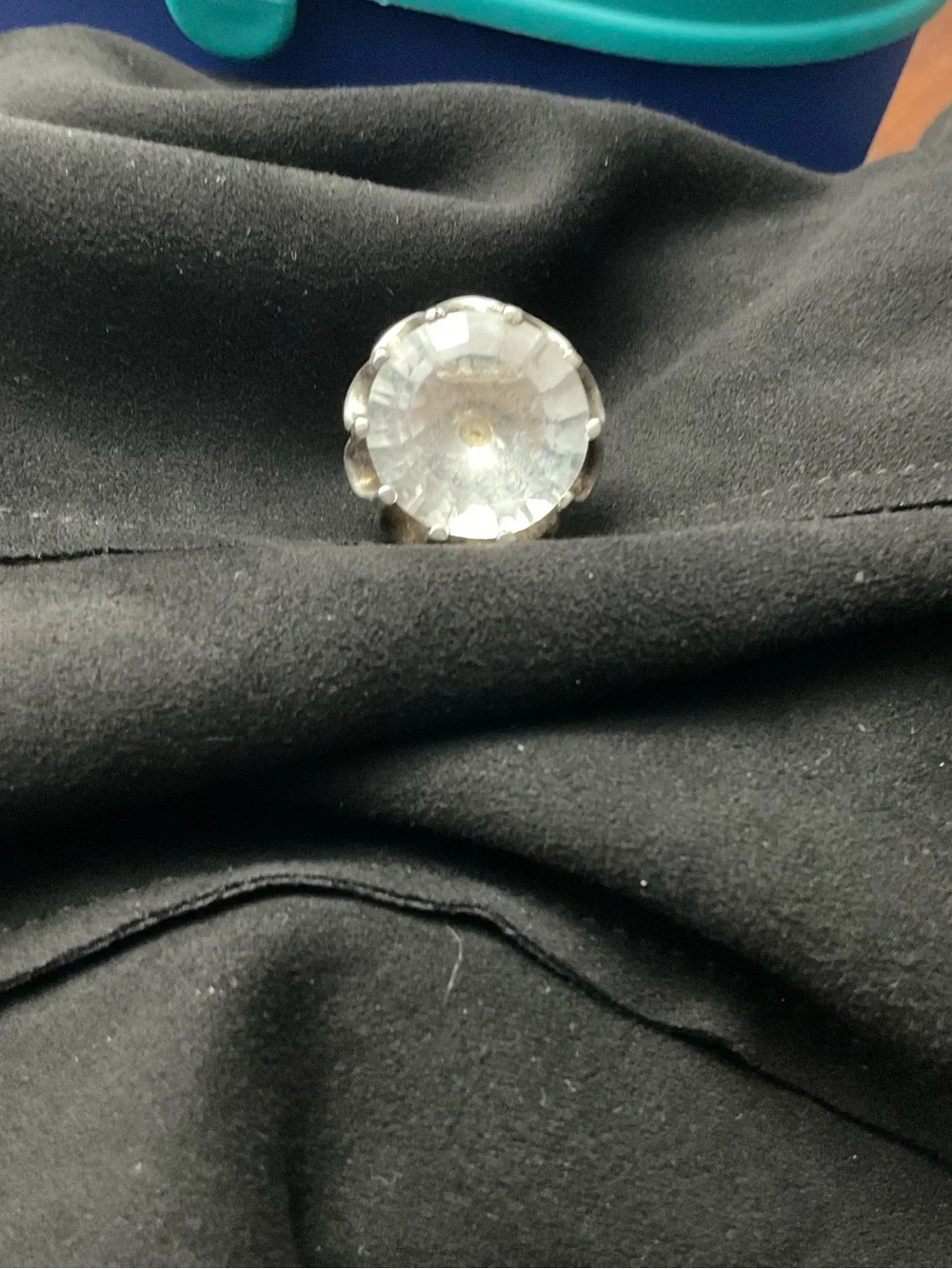 Vintage 925 Big Rock Crystal Ring
